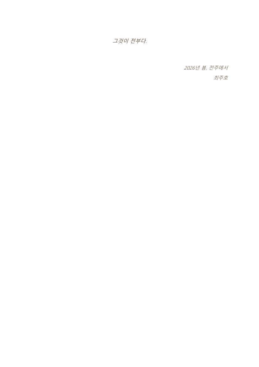 The last page, nearly empty: a single closing line and his signature
